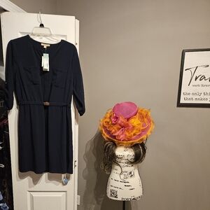 Sophisticated Navy Long Sleeve Dress